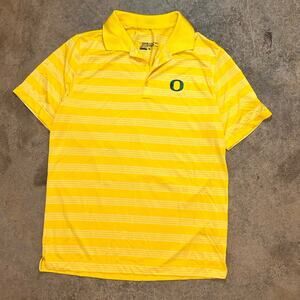 Oregon Ducks Nike Golf Polo Shirt Medium BCS Championship Game Yellow Shirt
